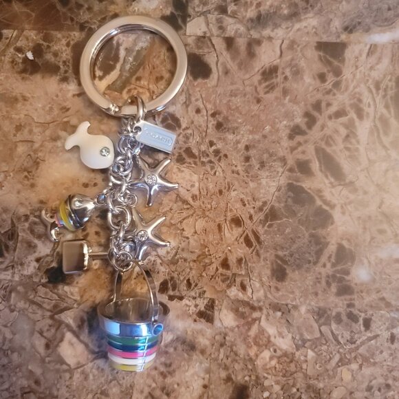 COACH - Pave Fish/Starfish Bucket Keychain/Purse Charm. Brand New.  Vintage - Picture 7 of 7